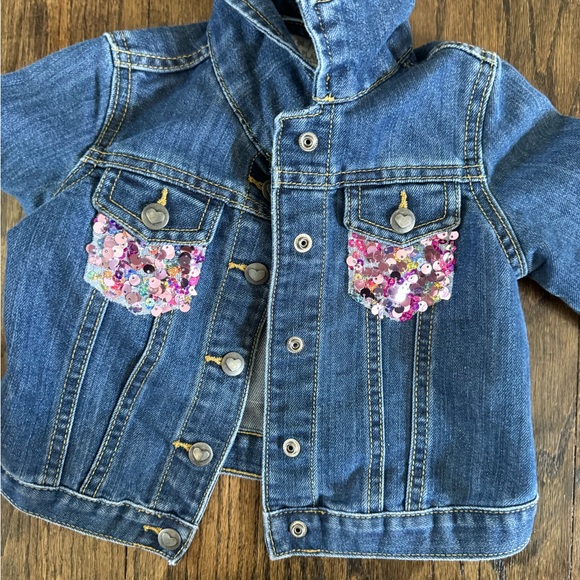 Handmade sequins birthday babe Jean jacket - Picture 3 of 4